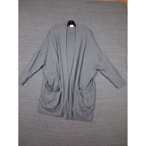 Pact Womens Sweater XL 2XL Gray 100% Organic Cotton Cardigan Airplane Wrap